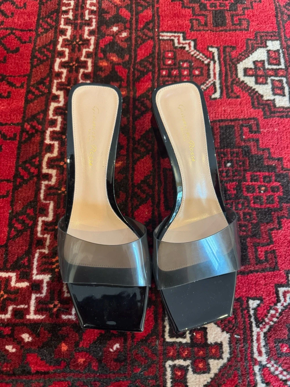 Gianvito Rossi Fume Black PVC One Band Mule